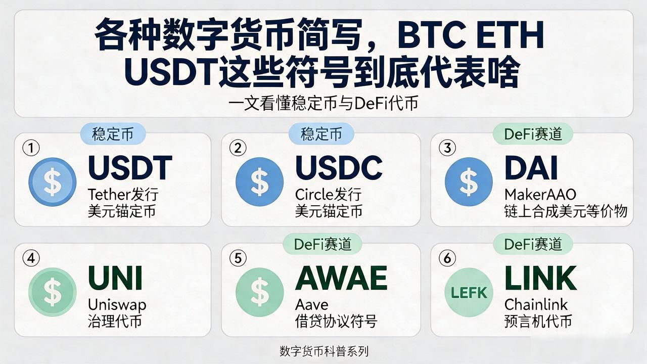 数字货币简写对照表_主流加密货币英文缩写大全_各种数字货币简写